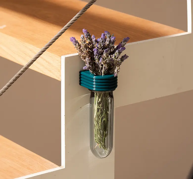 Roota Planters Modern 5.3x2x1.7in Upcycled Magnetic Cylinder 1 Propagation Tube with Holder, 3D Printed Eco-Friendly Indoor Planter for Cuttings, Shelves-Mounted Small Space Decor for Dorm Rooms, Kitchens
