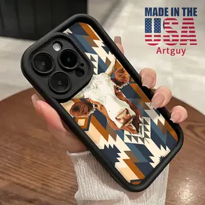 Case for iPhone 16 Pro Max 15 Plus 16E 14 13 12 11 XS XR Aztec Cow Advanced fashion gift Drop Protection Shockproof Soft Silicone smartphone Cover
