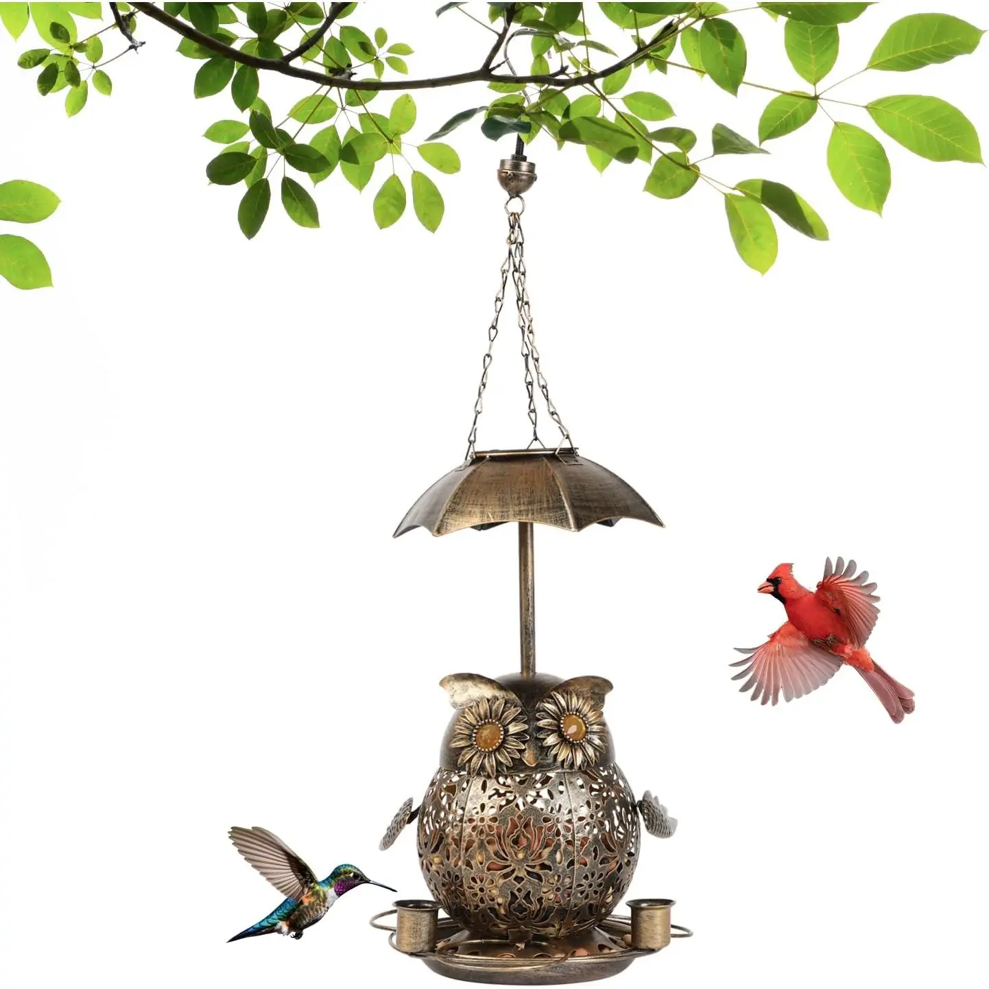 Solar Bird Feeder, Proof Bird feeders for Outdoors,Suitable for attracting  Birds Outdoors and Decorating Gardens