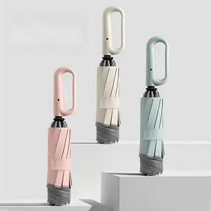 Business Automatic Umbrella - Solid Color, Large Size Windproof Umbrella with Ring Buckle, Reinforced & Durable