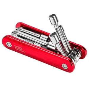 6-In-1 Folding Socket Wrench Set, Hex Socket Wrench Kit, Foldable Socket Wrench, Chrome Vanadium Steel Handle, Portable Aluminum Handle