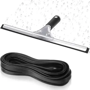 50ft Cut-to-Size Black Replacement Silicone Rubber Squeegee Blade Bulk Scrubber Refill Head for Glass Shower Doors Floor Kitchen Car Cleaning