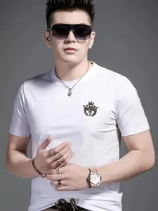 New Traditional Short Sleeve T-Shirt for Men, Fashionable Summer Top, Slim Fit High-End Male Clothing, European Style Trendy Shirt