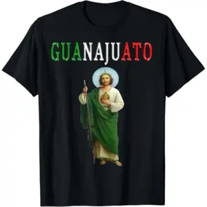 Men's San Judas Tadeo Guanajuato Prints Round Neck T-Shirt, Comfy Fit for Everyday Wear