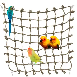 Parrot Climbing Net Jungle Fever Rope Small Animals Toys for Parakeets Lovebirds Finch Budgerigars Conure Cockatiel Bird Perches for Cage