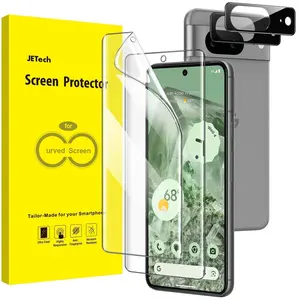 JETech Screen Protector for Google Pixel 8 with Camera Lens Protector, Flexible TPU Film, Fingerprint ID Compatible, HD Clear, Easy Install, 2-Pack Each