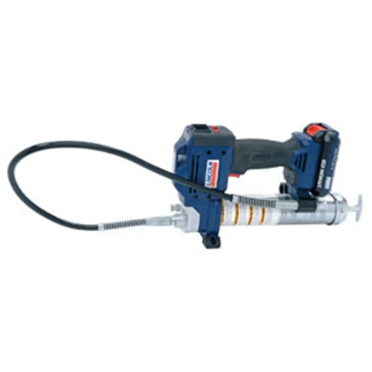 212 MAIN Lithium-Ion Battery Operated Grease Gun for Heavy Equipment, Dual Batteries, Stable Stand, 2 Speeds, LCD Display
