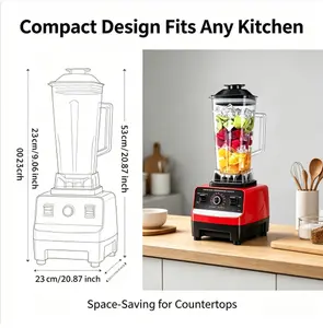 2L Heavy-Duty Blender with Dual Cups, 68oz Large Capacity BPA-Free Jar, Professional Ice Crushing Blender with Adjustable Speed & Timer, Non-Slip Base, for Smoothies, Soups, Nut Butters & Frozen Drinks