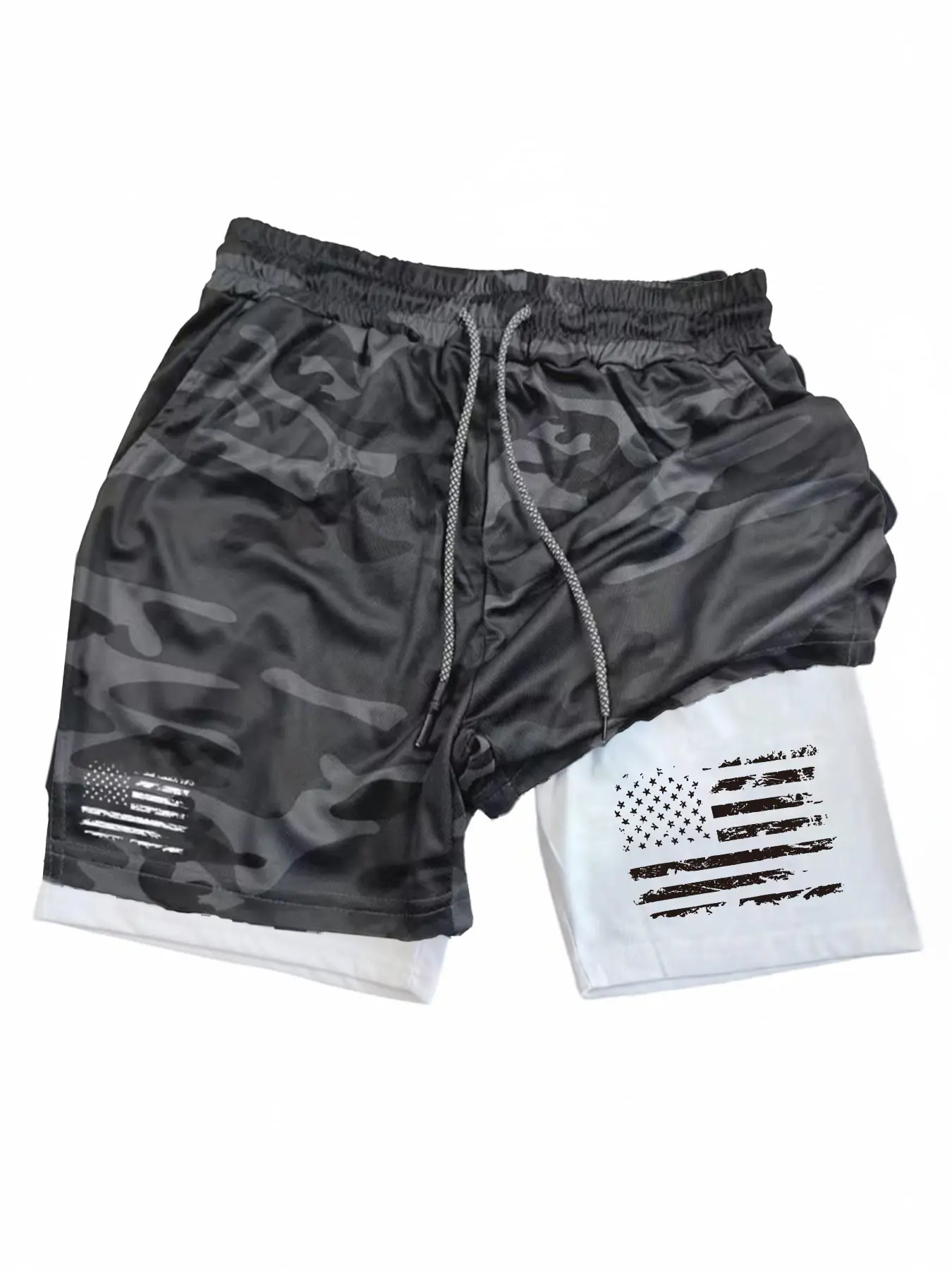Men's 2-In-1 Double Layer Gym Shorts with Inner Pocket, High Stretch Gym Workout Training Shorts for Summer Comfort, Activewear Shorts