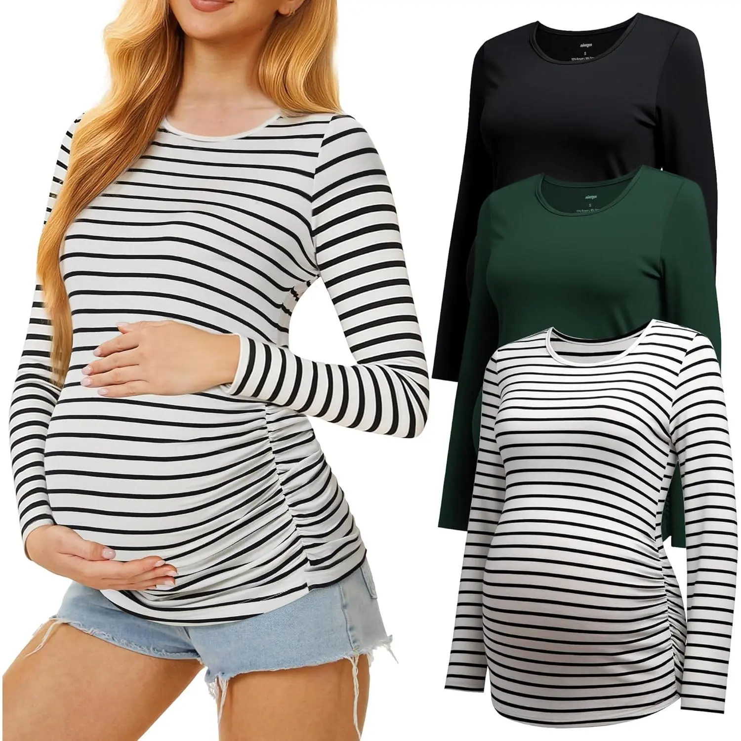 Black/Dark Green/White Stripe