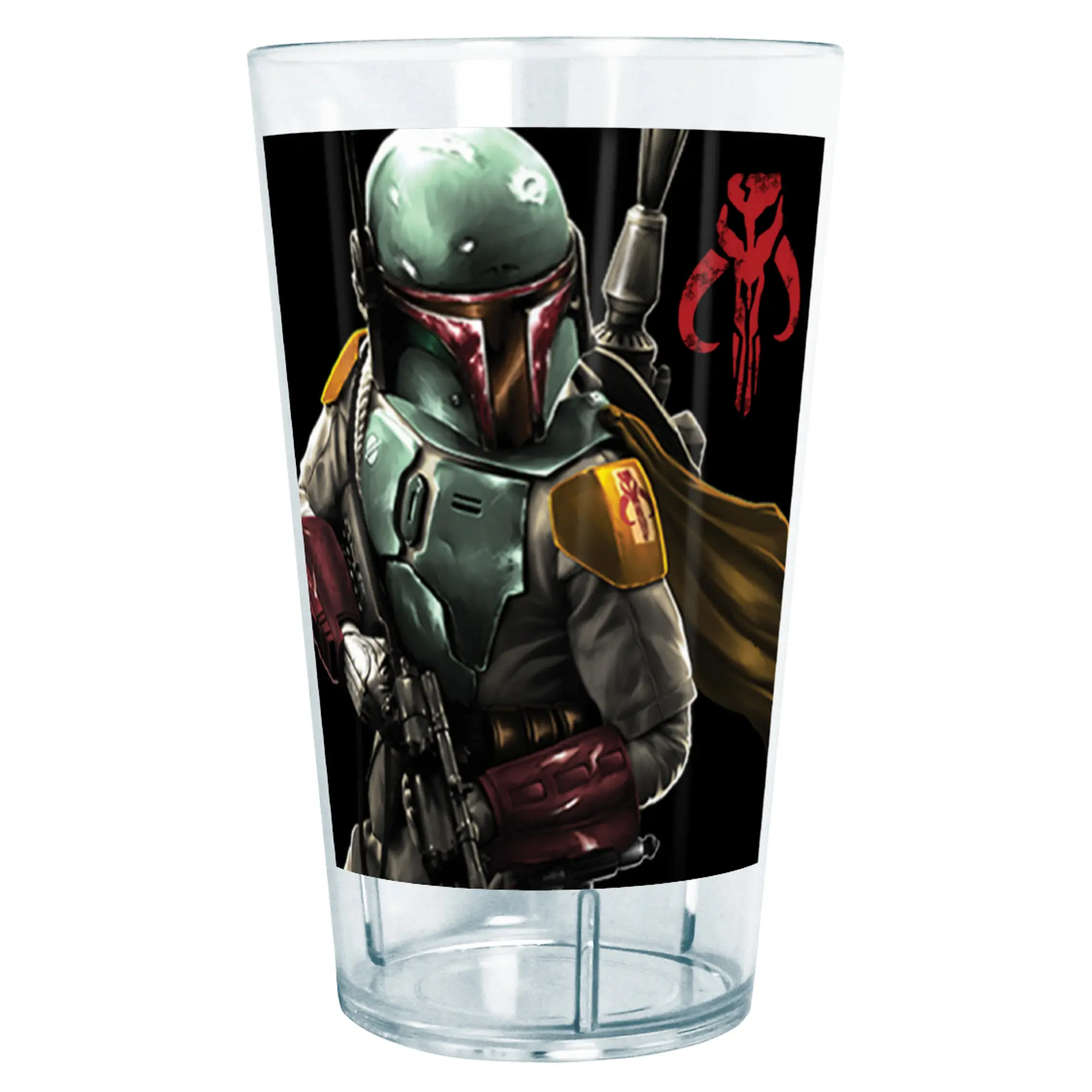 Star Wars Boba Fett Printed Graphic Tritan Tumbler, Reusable Washable Drinkware Cup for Kitchen Use
