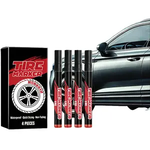 Red tire Paint Pen, Car Tire Letter Pen Decorative Modification Supplies Graffiti Tracing Birthmark Pen