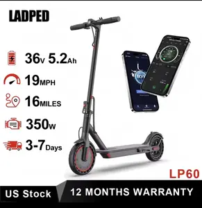 LADPED LP60 Electric Scooter 36V 5.2Ah 19MPH 16 Miles 350W US Stock 12 Months Warranty for Urban Commutes