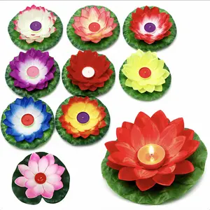 Floating Lotus Flower Lanterns for Wishing Festival Wedding Pool Pond Decoration (12 Packs)