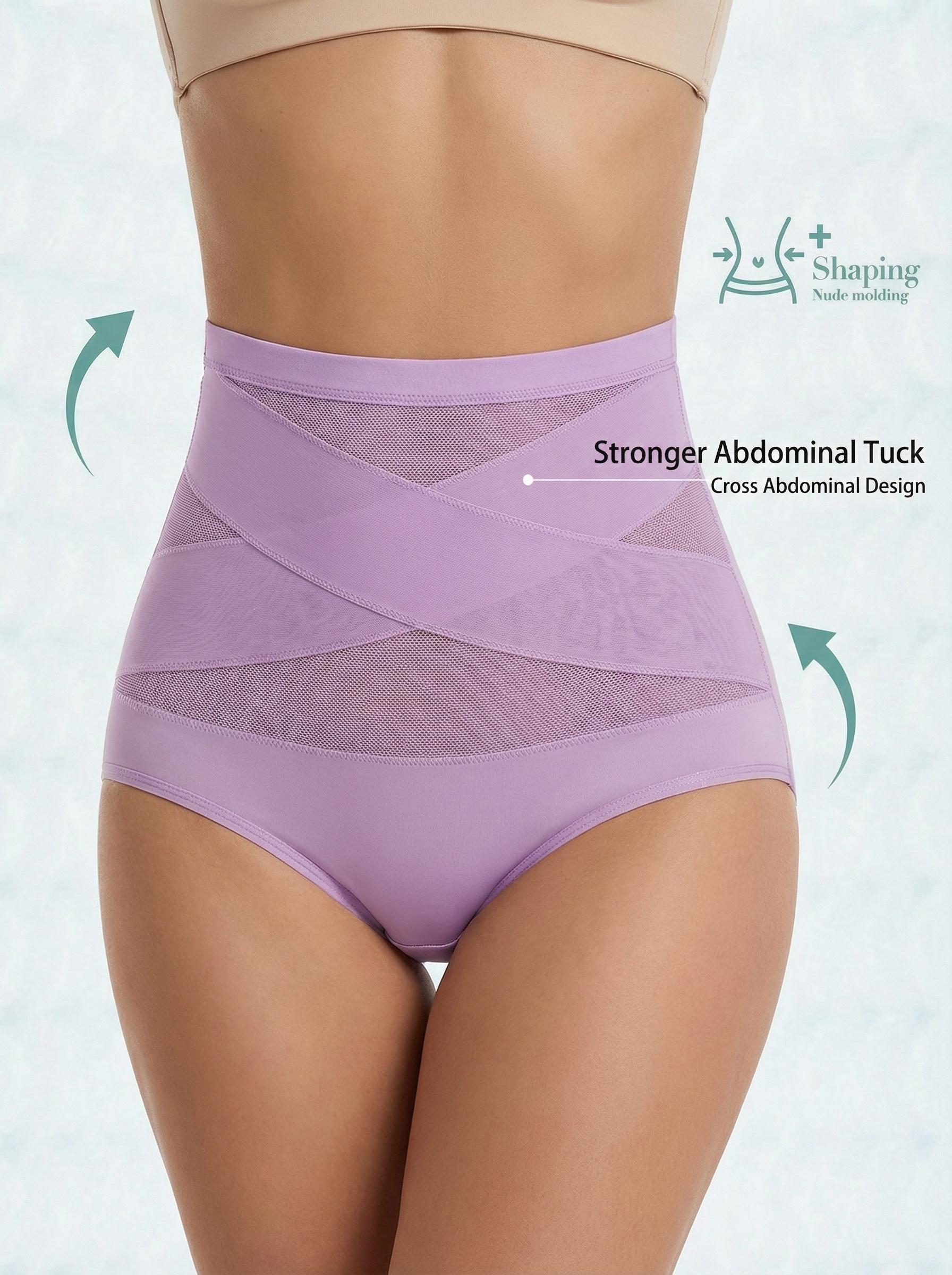 Mid-waist shaping triangle underwear - female abdominal control and hip lift underwear, comfortable seamless lingerie, casual bride basic minimalist lingerie