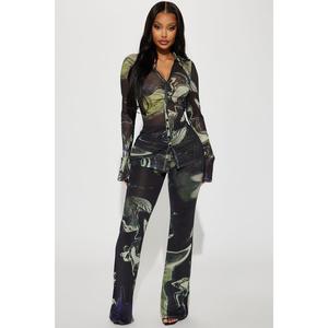 Gisella Pant Set - Black/combo