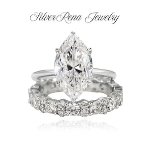 S925 Mother's Day Classic 3.0CT Marquise Cut Engagement Ring Set, Elegant Sterling Silver and 18K Gold Plated Jewelry for Women, Wedding Ring Set for Proposals, 5A CZ Anniversaries & Birthdays