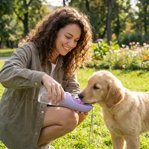 3-in-1 Dog Water Bottle, Portable Multi-functional Pet Supply with Pet Food Container, Garbage Bag for Outdoor Travel, Walking holder treat