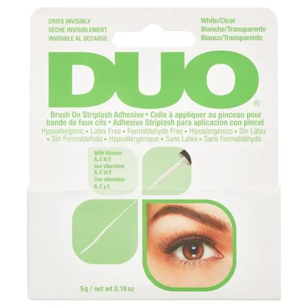 DUO Brush-On Pegamento Líquido para Pestañas Pestañas Adhesive, Blanco/transparente, Se Seca Invisiblemente, 0.18 oz