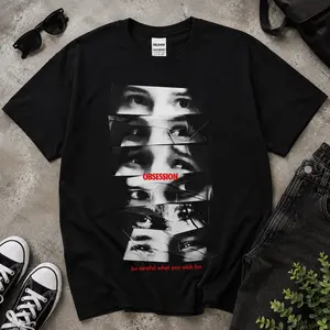 Dark Obsession Graphic Tshirt Sweatshirt Hoodie, Black and White Collage Eyes Design, Vintage Distressed Streetwear Top, Unisex Gothic Fashion Shirt, Alternative Aesthetic Gift for Horror Fans, Trendy Everyday Outfit for Men and Women