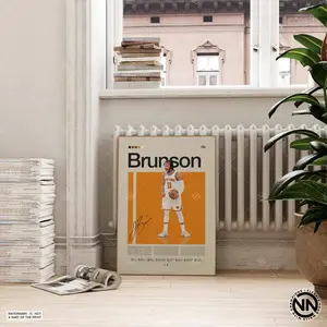 Jalen Brunson Poster, New York Knicks, NBA Poster, Sports Poster, Mid Century Modern, NBA Fans, Basketball Gift, Sports Bedroom Posters
