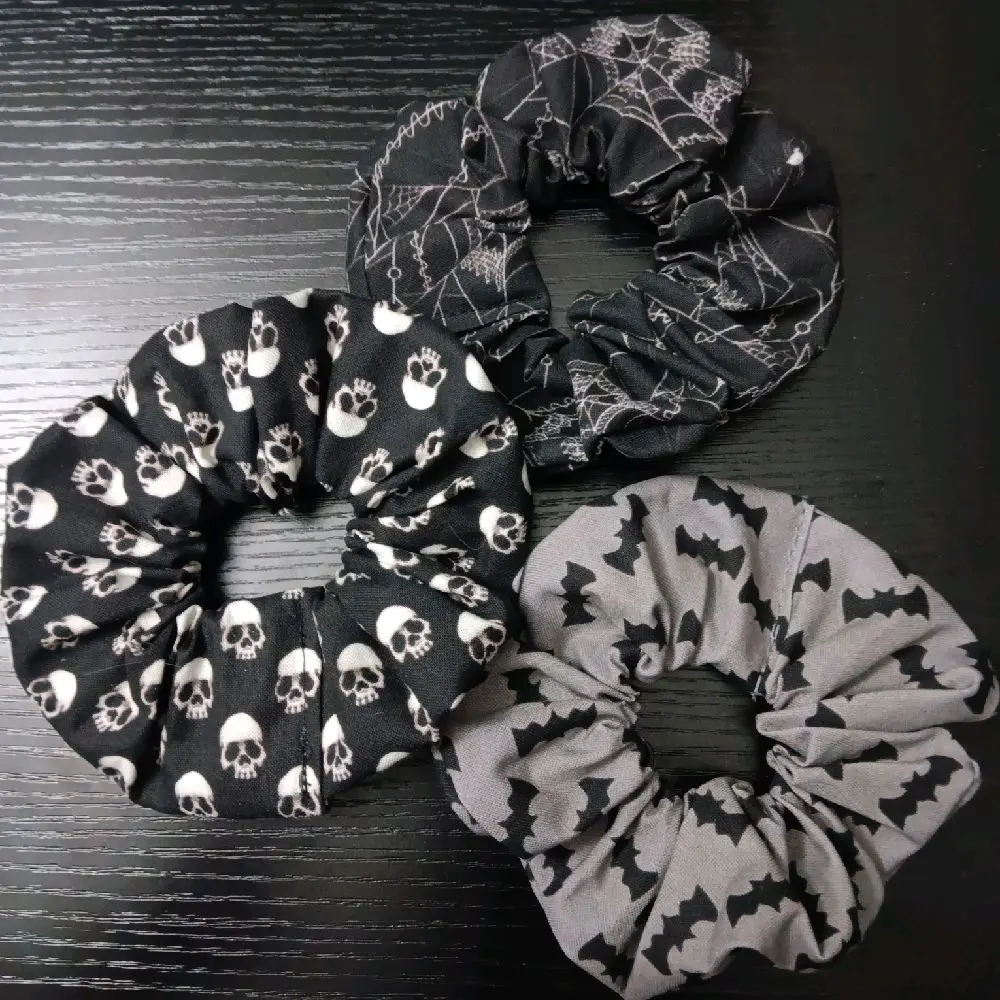 Handmade Halloween Scrunchie Set Spooky Season Accessories