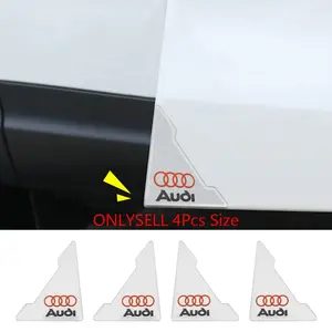 4 PCS Car Badges Universal Transparent Silicone Car Door Corner Anti-Collision Protection Anti-Scratch Sticker Door Protection Decoration and Anti-Damage Anti-Scratch Car Accessories Suitable for Audi Sline A3 A4 B5 B6 B7 B8 8P B9 8V 8L A6 C7 C6 A1 A5 A7