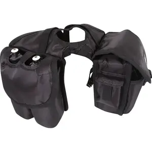 Cashel Saddle Bag with Bottle Holder - Medium, 8"W x 8"H x 4-1/2"D - Insulated Trail Gear - 600D Black