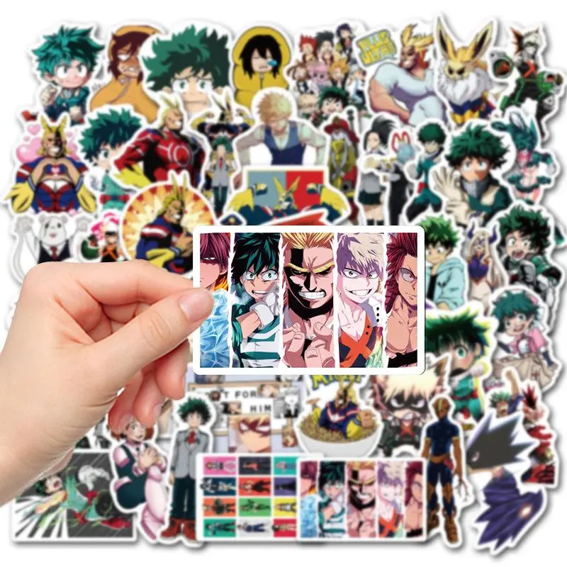 100Pcs My Hero Academia Stickers DIY Stickers Scrapbooking Phone Luggage Skateboard Waterproof Decals
