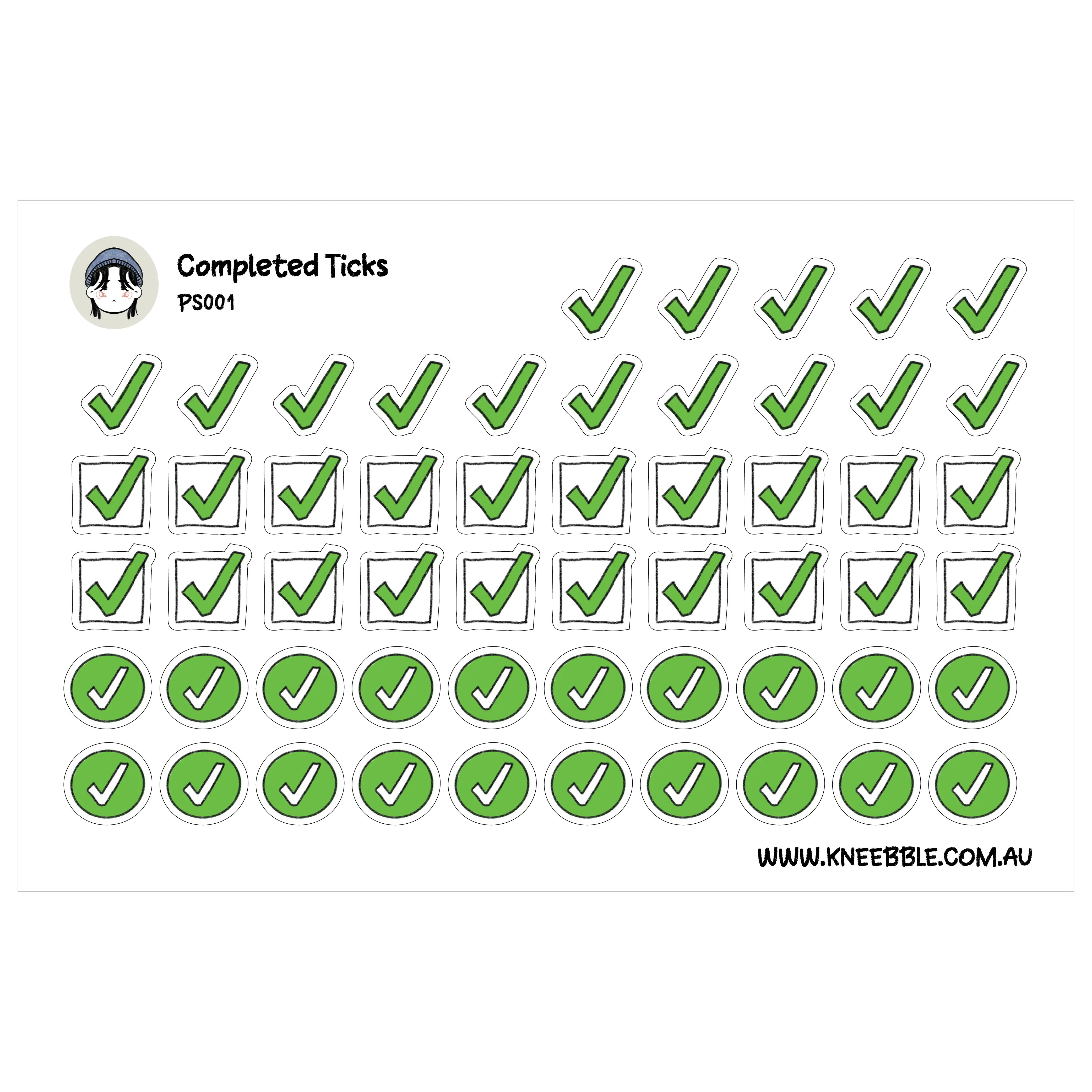 Completed Circle Tick Check Box Planner Stickers - Multiple Styles Paper Decals for Task Marking, Simple Task Labels, Office Stationery Organizing Supplies