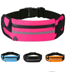 Adjustable Sports Waist Bag for Women and Men Multi-Functional Running Belt Anti-theft Invisible Waist Bag Waterproof Fanny Pack with Water Bottle Strap and Earphone Hole for Running Cycling Hiking