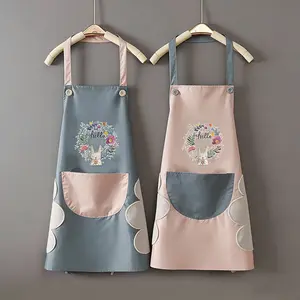 Floral Rabbit Apron Kitchen Utensil, Cooking Without Dirty Clothes, Easy to Clean, Suitable for Home Kitchen Use, Kitchen Cooking Aprons, Flower Dirt Resistant Apron
