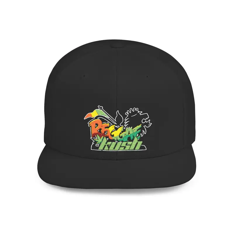 Reggae Kush Vibrant Flat Bill Snapback Hat Classic Green Undervisor Unisex Adjustable Plastic Snap Closure 80% Acrylic 20% Wool Timeless Style for Adults