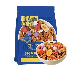 Sanchang Strawberry Yogurt Oat Clusters Cereal - 300g | Healthy Breakfast & Meal Replacement | Rich in Dietary Fiber | Same Factory as Pang Dong Lai