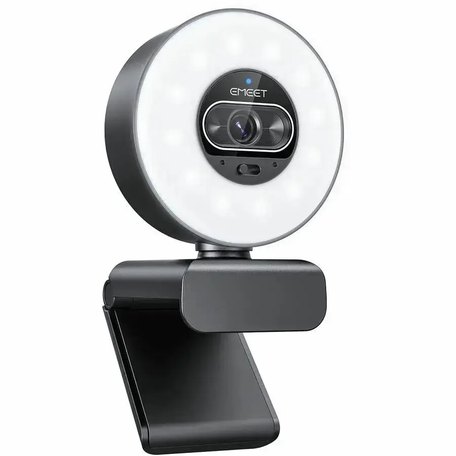 EMEET S600 Light 4K StreamCam with 1/2" Sensor and Ring Light Control