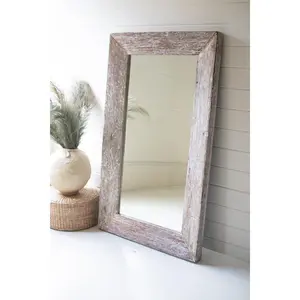 Recycled Wood Tapper Mirror Whitewash