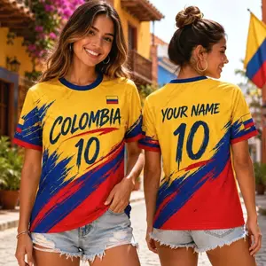 Personalized Colombia Soccer Jersey, Custom Name Number Colombia Jersey Adult Youth, Moroccan Football Shirt Fan Gift, Colombia Jersey Gift
