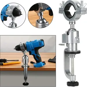 Rotating Aluminum Alloy Universal Drill Press Vise, 360 Degree Adjustable Bench Clamp, Jewelry Making Tool, Home Use Drilling Machine Stand