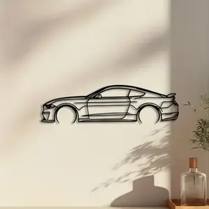 1pc Mustang GT Metal Wall Art, Modern Abstract Design, Mustang GT Statue Mural, Perfect for Living Room Wall, Christmas Decor, Wall Decoration, Ideal Gift for Collectors, Durable Metal