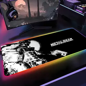 Metal Gear Solid Mouse Pad Gamer Rgb 1000×500mm 900×400mm 800×400mm 600x300mm Desk Mat Back Light Led Mousepad Setup Gaming Accessories Deskmat Big Mousepad Backlight