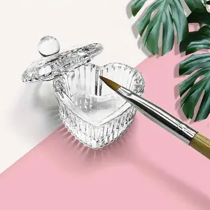 Multi-Shaped Cup Nail Art Liquid Powder Dish - Clear, Sweet Heart Design, for Manicure Care Tools