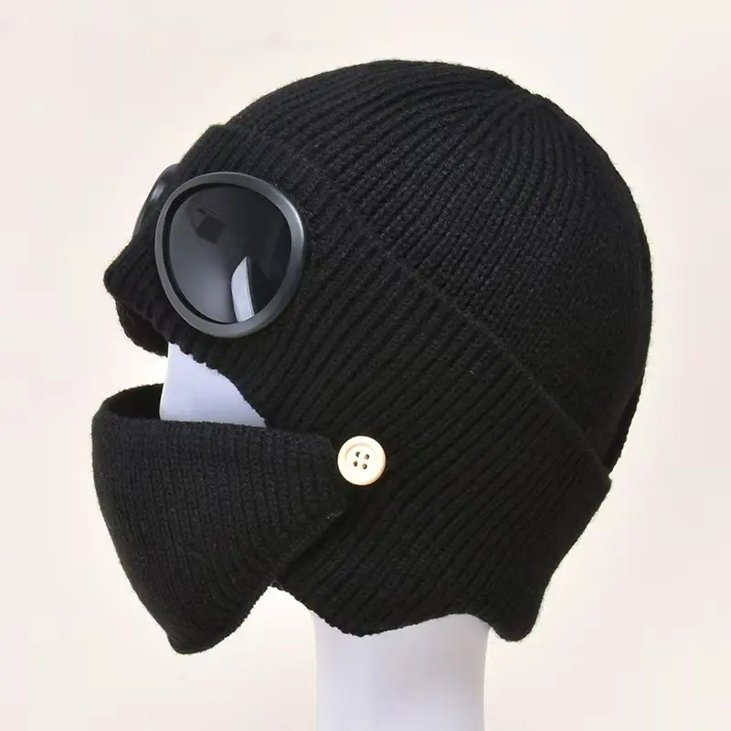 Unisex 2026 Plain Winter Warm Heat Insulating Ski Mask - Goggle Incl., Windproof, Ear Protection, Stretchy Fit, 0.18Kg Multi-Functional Outdoor Hat for Skiing, Biking, 56-59Cm Circumference, Adults, Outdoor Sport, Snug Fit, Lightweight, 6Cm Width, 7Cm Len