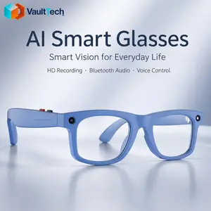2026 New Blue AI Smart Camera Glasses, 1080P HD EIS Anti-Shake Video, AI Image Recognition, Voice Control, Bluetooth Audio Calls, Wi-Fi Transfer, Magnetic Charging, Lightweight Smart Eyewear for Travel, Vlog, Sports & Daily Use