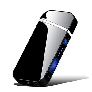 Electric Lighter, Dual Arc, Windproof, LED Battery Indicator, Automatic Protection, Metal,For Candle Camping Kitchen BBQ Daily Use, Collection Decorative Unique Gifts