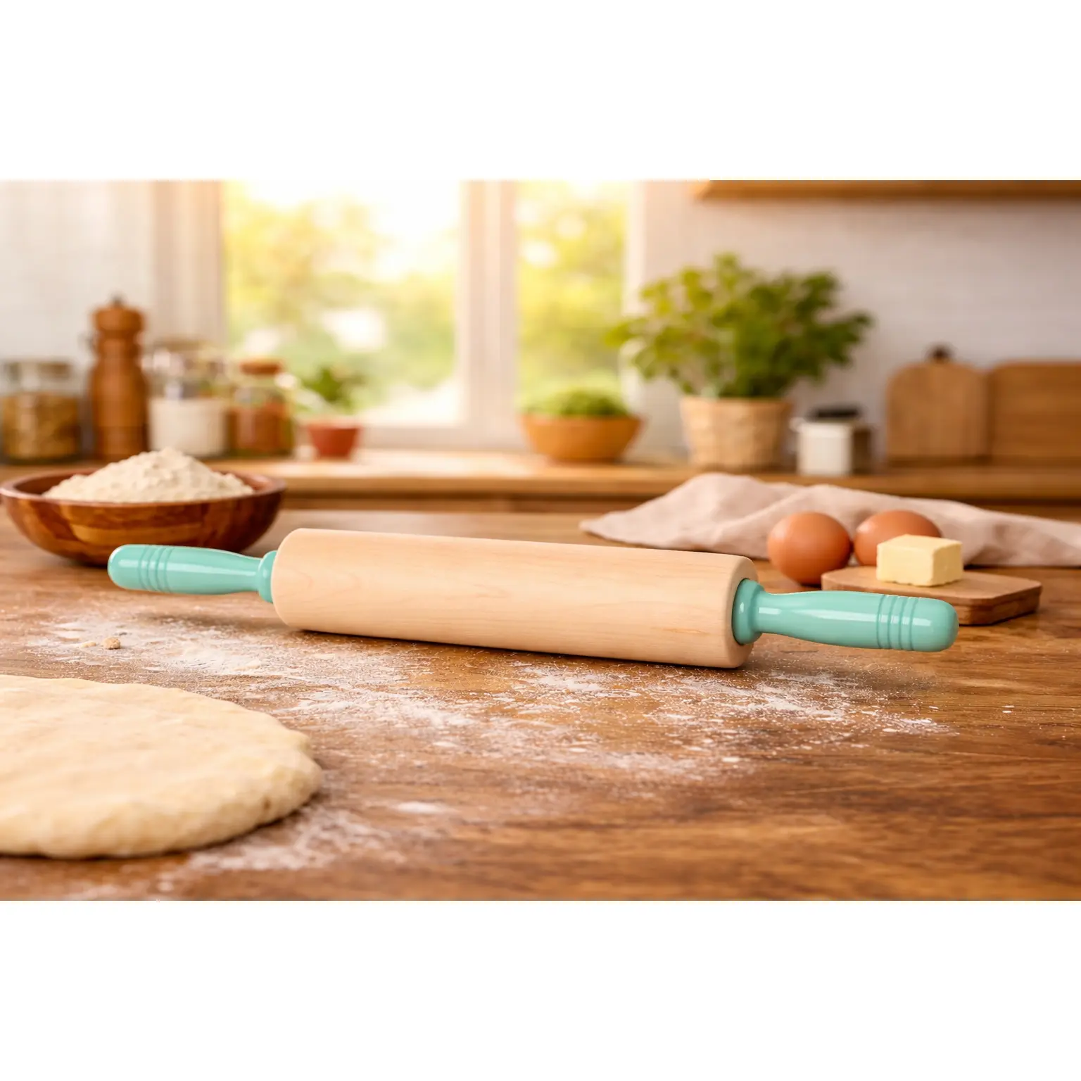 12" Rolling Pin - Seafoam Handles