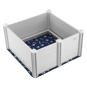 【Father's Day gift】VEVOR Dog Whelping Box, 38.6 x 38.6 x 18.1in Whelping Box for Dogs and Puppies, Whelping Pen for Puppies, Dog Birthing Box with Rails and Washable Pee Pad, Whelping Box for Medium Breed Dogs, White