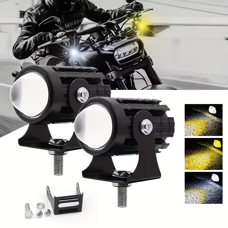 2-Piece High Intensity LED Strip Lights Set with Switch, Super Bright LED Light for Motorcycles, Bicycles, Integrated Yellow and White Lighting, General Purpose for Outdoor Maintenance (Battery Not Included),toolupgrade