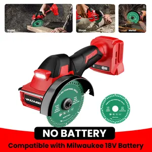 【No Batteries】 Cordless Cut Off Tool Compatible with Dewalt 20V Battery/ for Milwaukee M18 Battery/ Makita 18V Battery, 18,000 RPM Brushless Motor, 4" Blades (2pcs) with Dust Cover, 1.2mm Max Blade Thickness for Wood/Metal/Plastic
