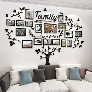 Wall Decoration Living Room Family Tree Wall Sticker 3D Photo Frame Collage Wall Decor Living Room Decoration