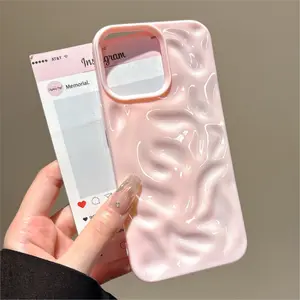 INS Fashion Irregular Wrinkle Meteorite Pattern Phone Cases For iPhone 16 15 14 Plus 13 12 11 Pro Max Shockproof Soft TPU Cover